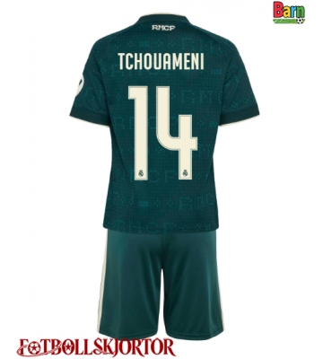 Real Madrid Aurelien Tchouameni #14 Borta Kläder Barn 2026-27 Kortärmad (+ Korta byxor)